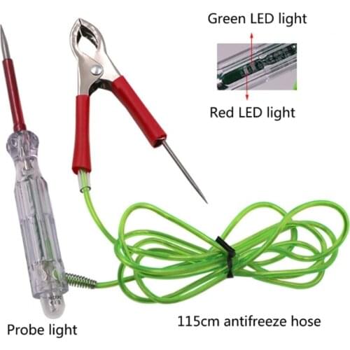 Heavy Duty Circuit Tester Test Pencil with Extended Spring Wire Car Low Voltage Light Tester with Stainless Probe