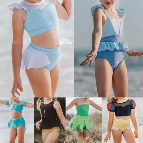 Summer Swimsuit Suit For Girls Kids 2021 Brand New Cosplay Dress Outfit Bikini Bathing Suit Push Up Bandage Padded