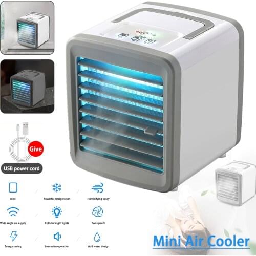 2 Modes Air Conditioner Mini Cooling Fan Portable Energy Saving Usb Rechargeable Air Conditioning Fan Home Office Desktop Fan