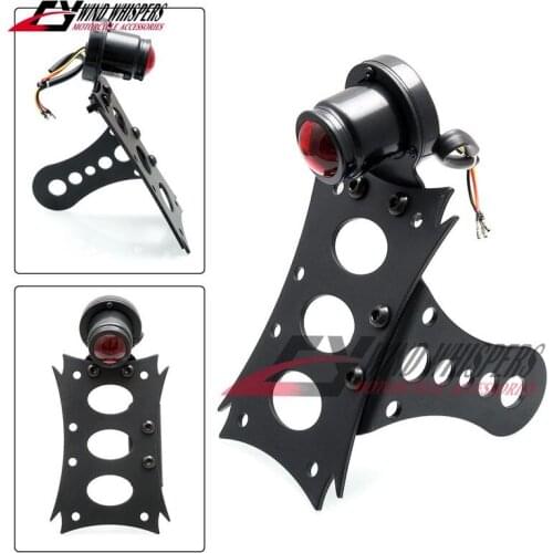 Motorcycle Retro Side Mount Tail lights License Plate Bracket For Harley 883 1200 XL Steed Magna Shadow V-star Darg Star Vulcan