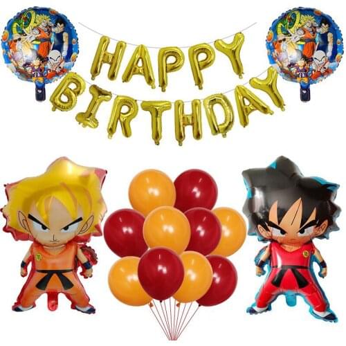 Dragon Ball Theme Happy Birthday Letter Set Childrens Birthday Party Decoration Balloon Kids Toys Baby Shower Girl Balloon