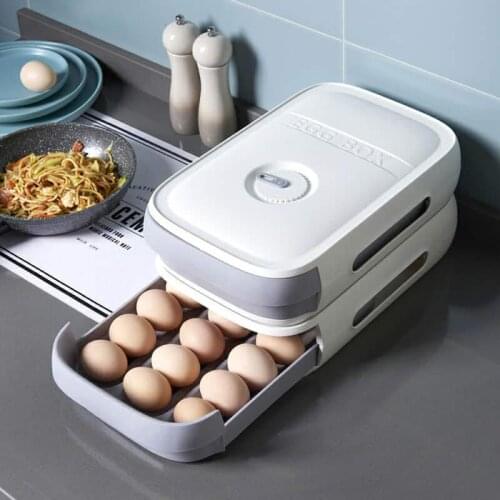 New Drawer Type Egg Storage Box Household Egg Storage Box Drawer-Type Refrigerator Storage Box Plastic Dumpling Box Layer Egg Tr