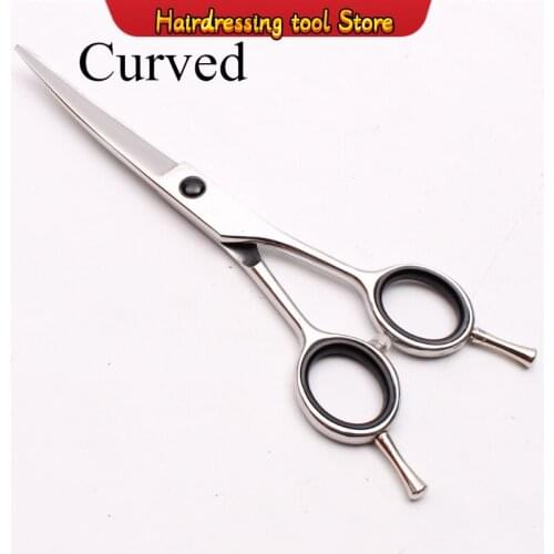 5.5" 6" 7" 8" Engraving Logo Curved Cutting Shears Hairdressing Scissors Clippers for dogs Professional Pets Hair Scissors C1028