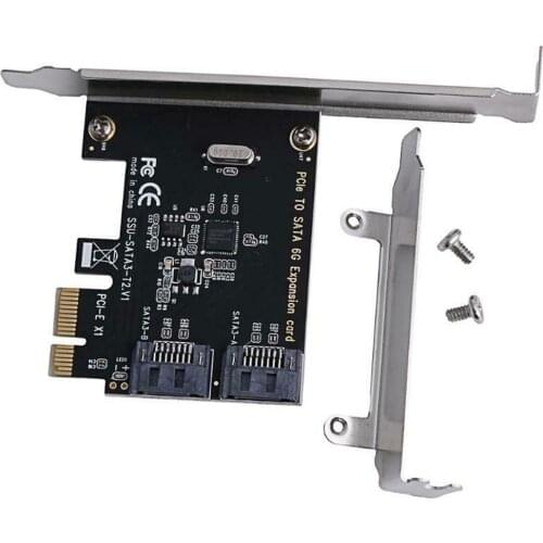 PCIe PCI Express to SATA3.0 2-Port SATA III Expansion Controller Adapter Card 6G