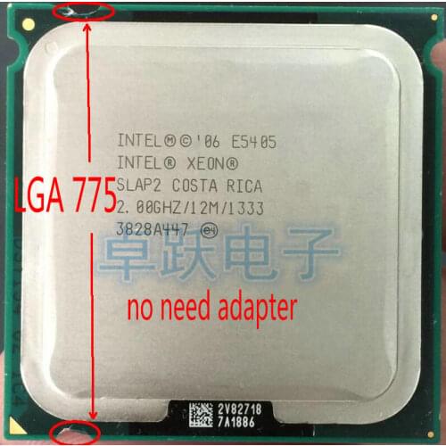 INTEL XEON E5405 2.0GHz/12M/1333Mhz/CPU equal to LGA775 Core 2 Quad Q8200 CPU,works on LGA775 mainboard no need adapter