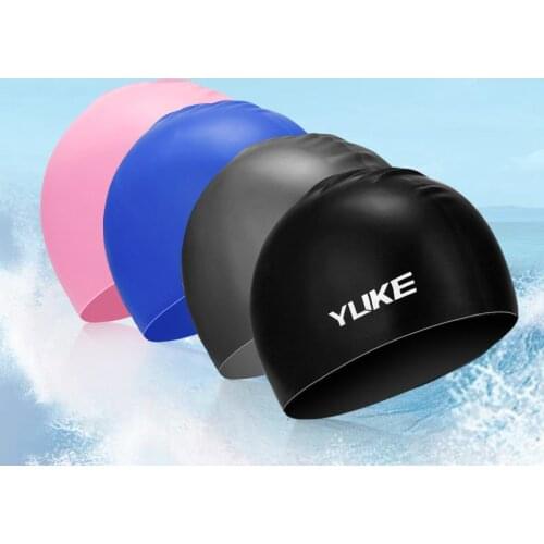 YUKE Professional Silica Gel Swimming Cap Waterproof Ear Protection Adult Men Women Long Hair Swim Hat Cover Ear Bone Pool