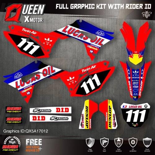 QUEEN X MOTOR Custom Team Graphics Backgrounds Decals Stickers Kit For HONDA 2018-2020 CRF250R 2017-2020 CRF450 012