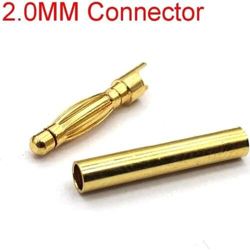 2mm Gold Copper Brushless Motor Banana Plug Bullet Connector Plated For ESC Battery
