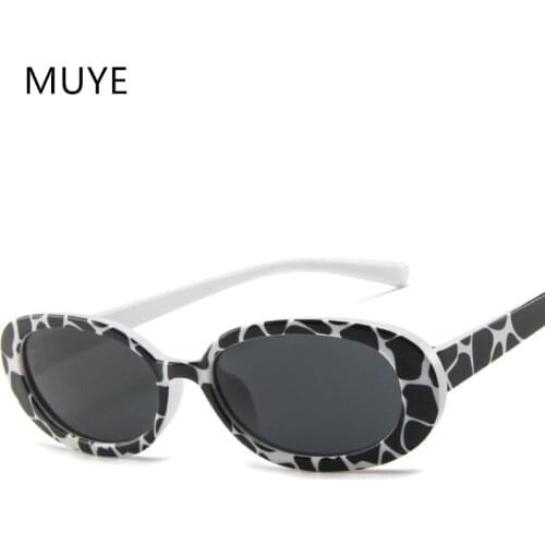 Style Small Oval Sunglasses Women Vintage Retro Round Frame White Black Mens Sun Glasses Leopard Hip Hop Clear Glasses UV400