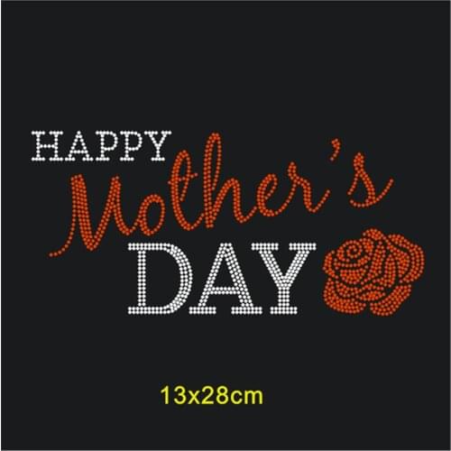 Rhinestone Patterns Motif Strass Custom Mothers Day Craft Patches Iron Sticker For Clothing Diy Transfert Thermocollants