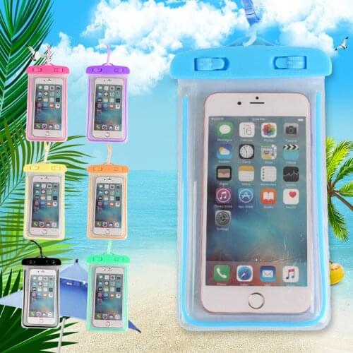 Swimming Bags Waterproof Bag with Luminous Underwater Pouch Phone Case Universal All Models 3.5 Inch -6 Inch