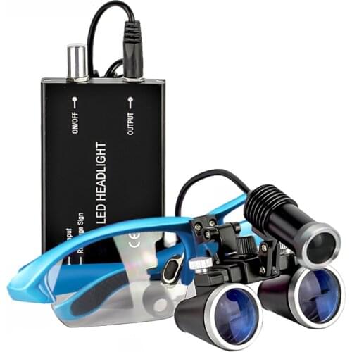 LED Headlight Dental Loupe Ultralight Binocular Magnifier Dentist Surgical Glasses for Surgery Angle Adjustable