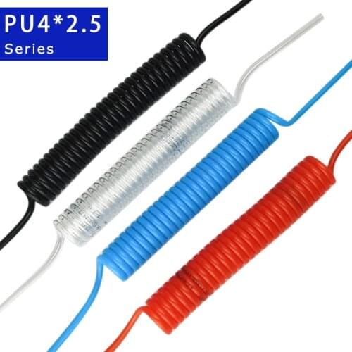 Free Shipping PU4*2.5mm telescopic spring tube 2M,4M,6M,8M,10M,12M air compressor hose Parts small spring spiral tube