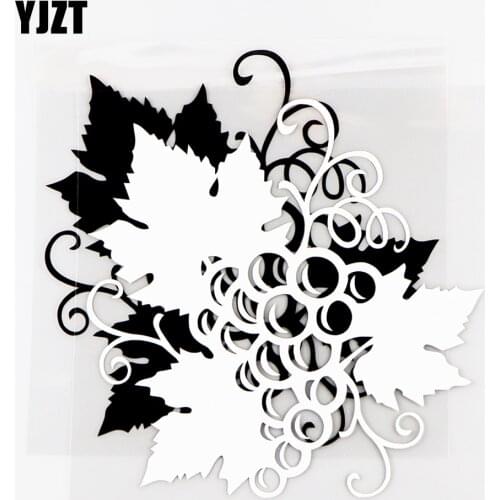 YJZT 14×14.2CM Grape Interesting Fruit Vinyl Decals Creative Car Stickers Body Styling Black/Silver 20B-0160