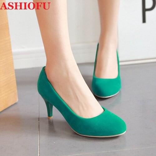 ASHIOFU New Simple Womens High Heels Pumps Pointed-toe Party Prom Dress Shoes Slip-on Evening Daily Wear BFCM Fashion Shoes