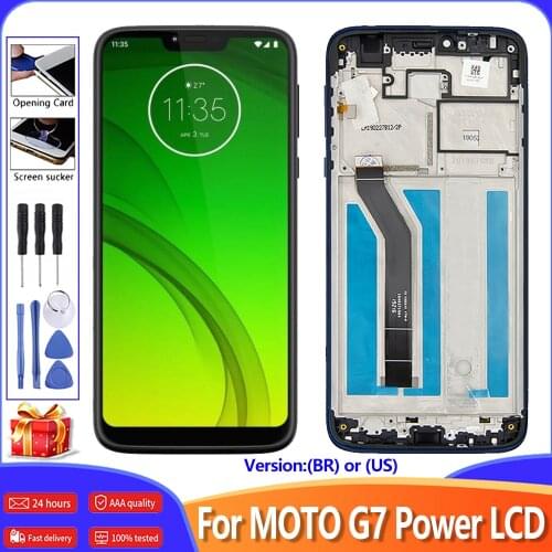 6.2" For Motorola Moto G7 Power LCD Display Touch Screen Digitizer Assembly With Frame Replacement Tested LCDs XT1955-5 XT1955-6