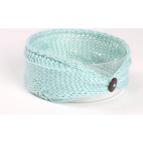 1pcs Newborn Turban Ear Winter Warm Button Headband Crochet Knitted Headwear Kids Hairband Headwrap Hair Band Accessories