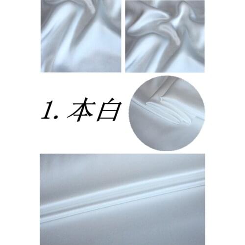 100% Mulberry Pure Silk Crepe Satin Fabric for Dress Cheongsam Cloth for DIY Sewing Pure Color 2021 B77