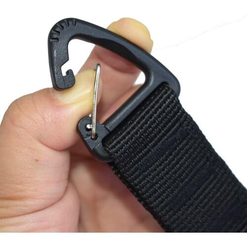 120mm Double Plastic Triangle Tactical Nylon Belt Clip Molle Hooks Key Holder Carabiner Buckle Keychain