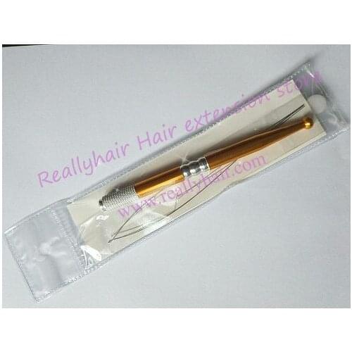 2019New NanoRing Aluminium Handle Multifunction Pulling Needle for Micro Rings&Nano Rings Links Loop Hair Extension Tools Golden