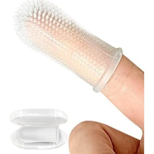 3pas/set Super Soft Pet Finger Toothbrush Teddy Dog Brush Bad Breath Tartar Teeth Tool Dog Cat Cleaning Supplies 3 Colors