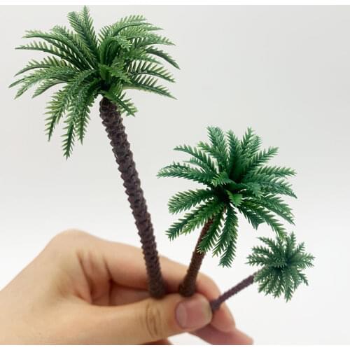 70mm, 90mm, 130mm 1:87 HO scale A pack of 2Pcs Model Palm Tree landscape model train railway layout scenery diorama