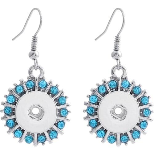 8colors! New Women Round Crystal Metal Ginger 12mm Snap Button Rhinestone Earrings Interchangeable Snap Jewelry For Mother Gift