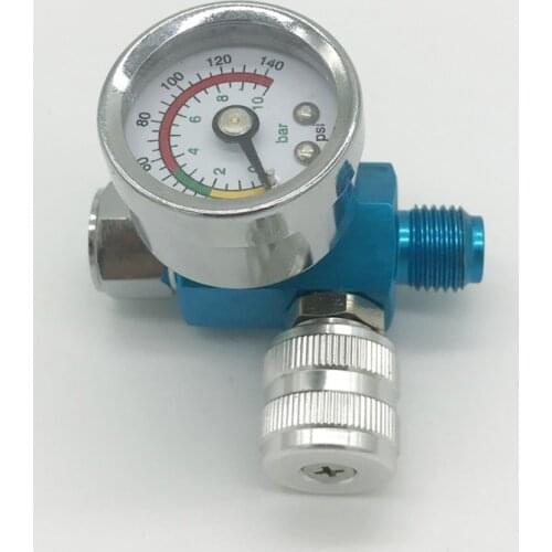 DEWABISS spray paint gun Air Regulator gauge stainless steel with blue Base airbrush painting cars tool