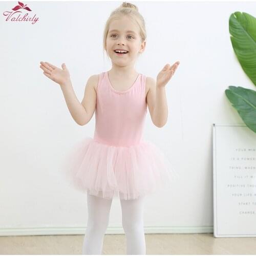 Girls Ballet Leotard Dancewear Cotton Ballet Dance Class Costume with Tutu Skirt Ballerina Clothing
