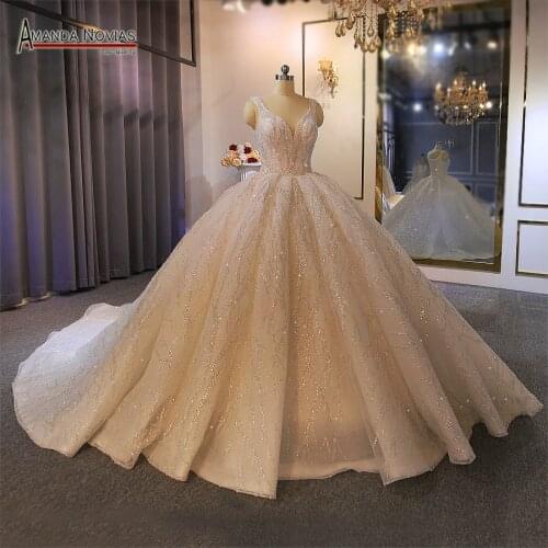 Straps ball gown wedding dress new model