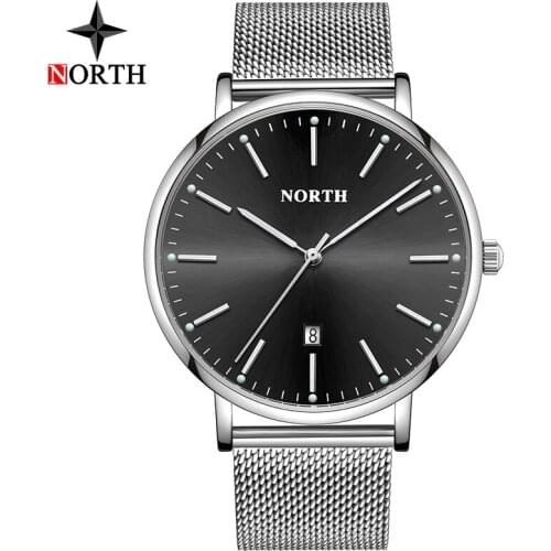 Luxury Brand Men Watches NORTH Fashion Business Quartz Stainless Steel Watches Men Sport Waterproof Watches Relogio Masculino