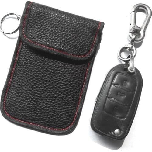 Car Key Signal Blocker Case Faraday Bag Signal Blocking Shield Case Anti-thief Protector Pouch For Car Keys Blocking Wifi/GSM/RF
