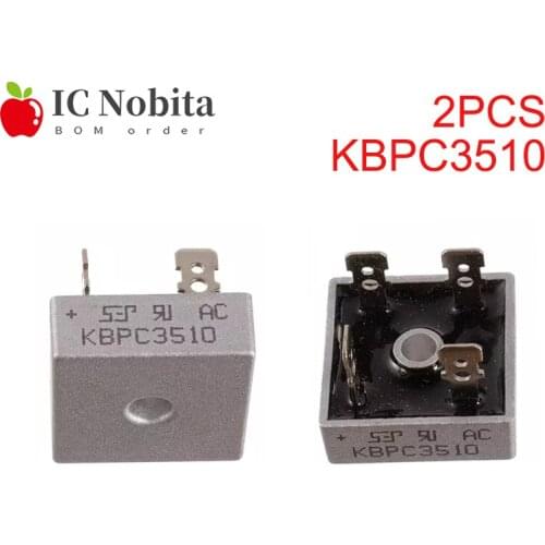 2PCS KBPC3510 35A 1000V Diode Bridge Rectifier Single-phase Rectifier Bridge Accessories for CNC Machinery