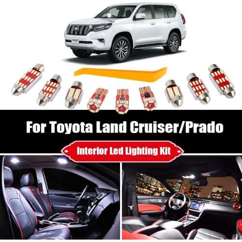 For Toyota Land Cruiser LC 70 80 100 200 Prado J 90 120 150 FJ Canbus Vehicle LED Interior Light License Plate Lamp Kit