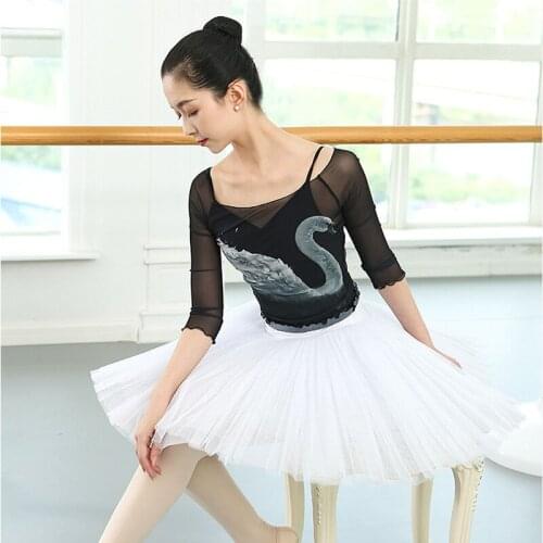 Fairy Ballet Dance Tops For Women Mesh Ballerina Clothes Stage Costume Tutu Practice Wear Gymnastics Dance Outfits JL2174