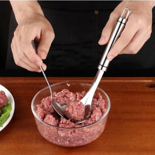 Stainless Steel Meatball Maker Spoon Meat Baller Non-stick Creative Meatball Maker Cooking Kitchen Gadgets Mold Scoop Meat Tools