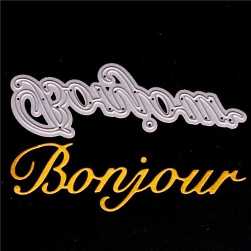 French word Metal Cutting Dies for Diy Scrapbooking Die Cut New Cuts for Paper Card Making Craft Embossing Hello