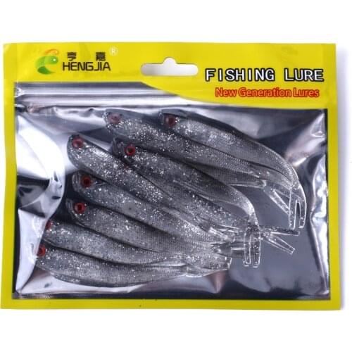 HENGJIA 10pcs Fishing Lures Smell Red Worm Soft Bait Worms Artificial Lures Simulation Earthworm Fishing Tackle