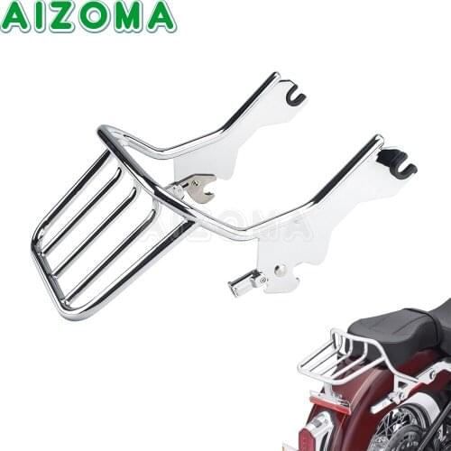 Chrome Motorcycle Carrier Rear Luggage Rack Rail Case For Harley Deluxe Street Bob Slim FLDE FLHC FLHCS FLSL FXBB FXST 2018-2020