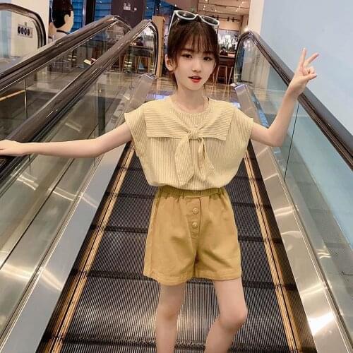 Girls Suits Korean Version 2021 New Childrens Summer Tide Fashionable Two-piece Set