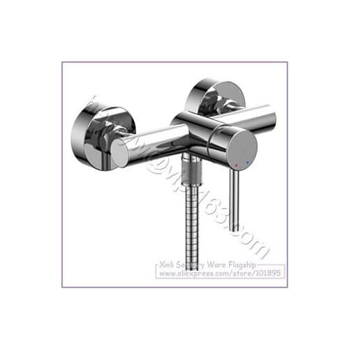 L15787 - Luxury Wall Mounted Chrome Color Brass Material Exposed Bath-Shower Faucet with Shower Hose