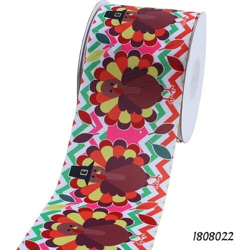 FLRA Ribbon (50 yards/lot) Free shipping turkey printed grosgrain ribbon for Thanks Giving Days