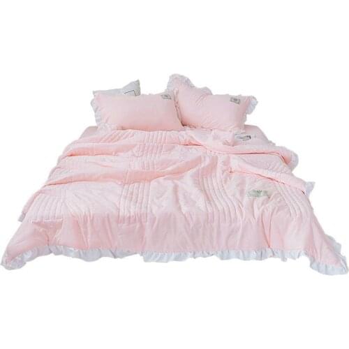 Princess Style Washed Cotton Airable Cover Summer Quilt Thin Summer Quilt Machine Washable Single Double Cool Feeling Duvet