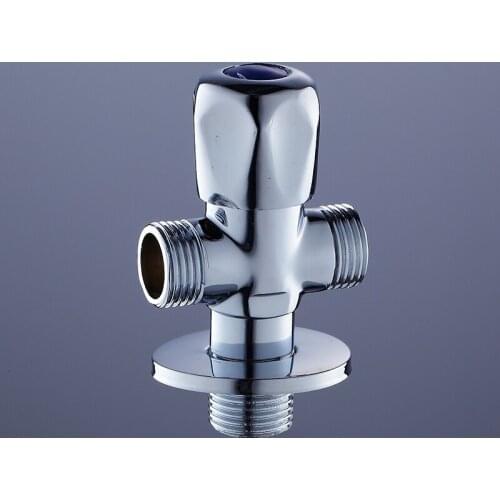 Copper single cold water stop valve triangle valve, Water heater angle inlet valve, Silver bathroom/kitchen water filling valve