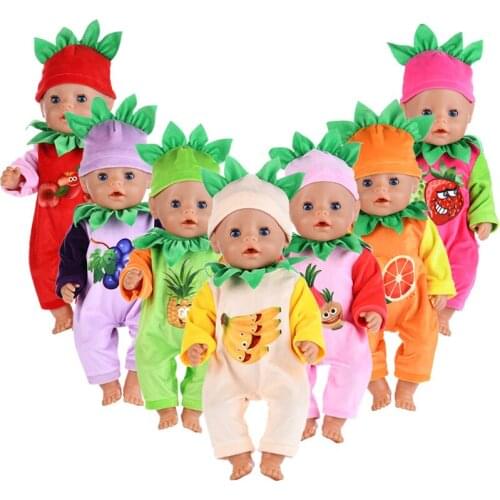 Fruit Series Pattern Doll Clothes Fit For 43cm/17inch baby Doll Reborn Babies Clothes And 17inch Doll Accessories