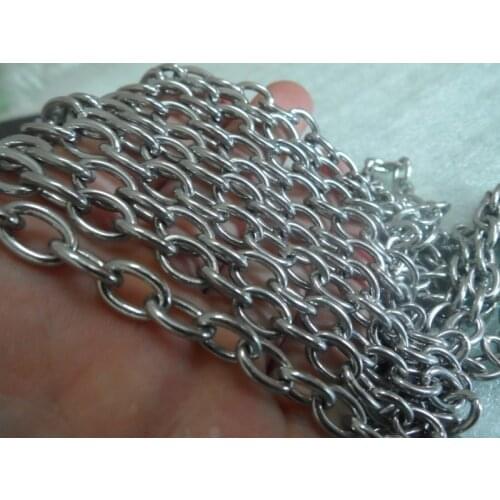 Wholesale 5m/Lot Huge 8mm Smooth Oval Link Chain Stainless Steel Jewelry Finding Chain DIY Necklace bracelet Marking
