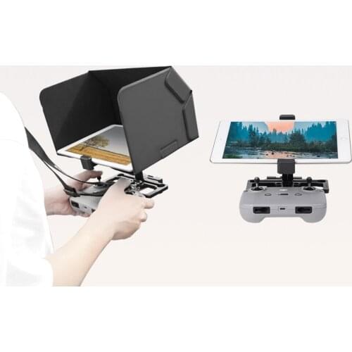 Drone Remote Controller Tablet Holder with Sun Hood Neck Strap Adjustable Angle for DJI Mavic Air 2S/Mini/Pro/2/Air/Spark