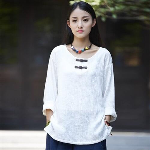 New fashion women summer cotton linen shirts loose long sleeve button patchwork ladies casual blouses plus size m-6xl