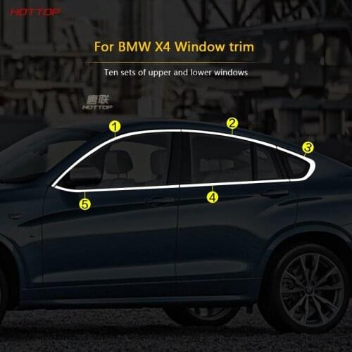 Stainless Steel Sliver Window Frame Trims For BMW X4 2014-2017
