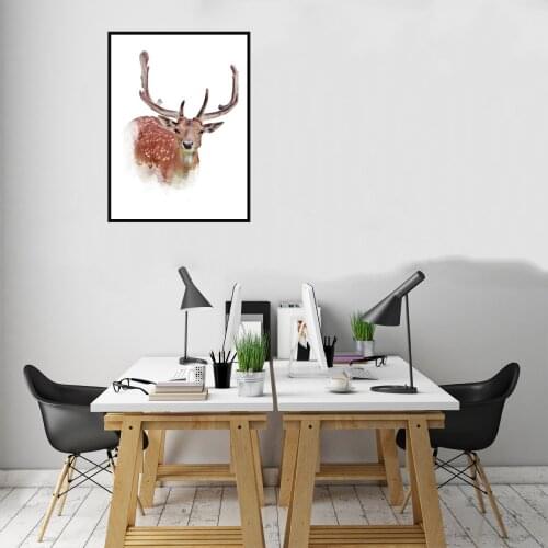 Deer Animal Cute Canvas Painting Art Poster Room Picture Home Wall Decor Frameless Canvas Oil Canvas Painting Wall Art Decor